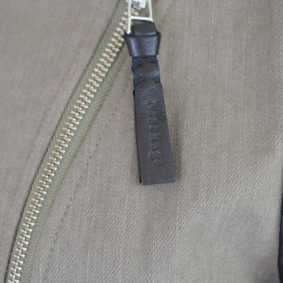 Mackage Minella Leather Biker Moto Jacket Olive Green Black Sz M - Picture 10 of 10